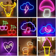 LED Neon Clouds Lightning Notes