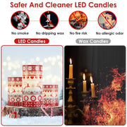3Pack Christmas Flameless LED Candles Deer Flickering Candle Lights Pillar Candles With 3 Lighting Modes Timer Remote Control