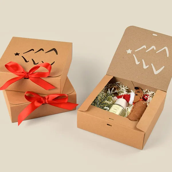 10 Pcs Christmas Gift Boxes With Lids And Red Ribbon Hollow Christmas Tree Beautiful Assorted Boxes Xmas Holiday Gift Wrap Boxes For Xmas Birthday Wedding Holiday Parties