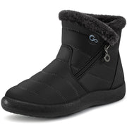 Ablanczoom Womens Snow Boots for Winter: Comfortable Warm Fur Lined Zippered Ankle Booties Outdoors Waterproof Anti-Slip Womens Boots