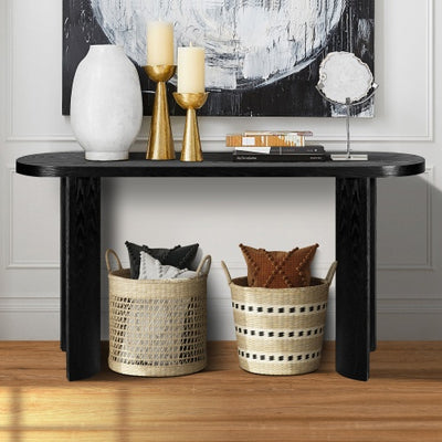 60 Thick Top Entryway Table, Curved Legs, Support The Installation Of Inward-facing Or Outward-facing For Sofas, Entryway