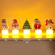 LED Electronic Candle Lights Christmas Trees Santa Claus Snowmen Creative Candles Small Night Lights Home Decorative Ornaments
