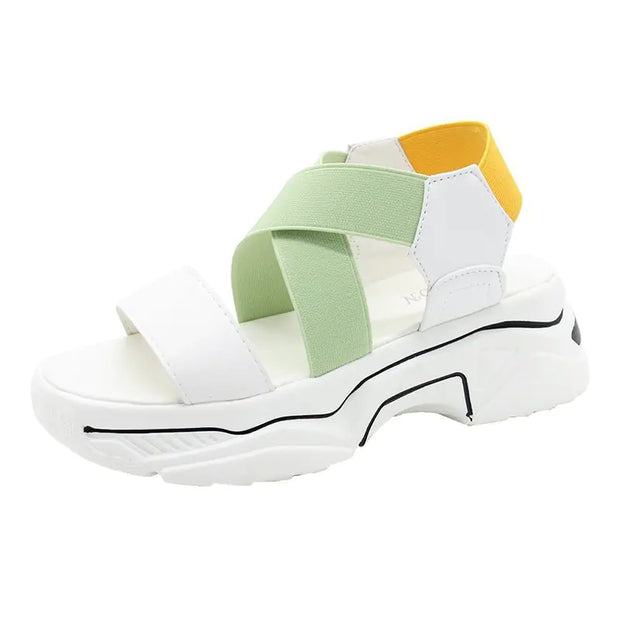 Color-blocking Crossover Beach Sandals for Outdoors