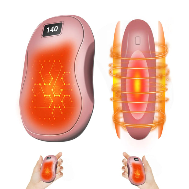 PlayHot Rechargeable Hand Warmers 2 Pack 12000mAh Portable Pocket Heater Long-Lasting Warmth for Outdoors Ideal for Hiking Skiing Winter Sports (Pink)