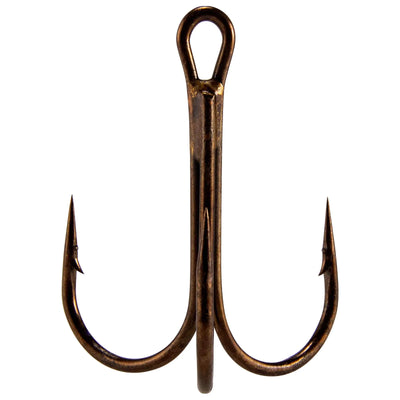 Dr.Fish 30 Pack Treble Hooks Bronze Round Bend #16-#6/0 Triple Fishing Hooks for Fresh&Saltwater Replacement Catfish Walleye Trout Salmon Bass Fishing #1