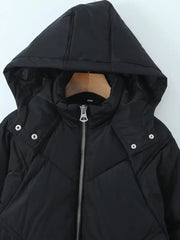 Women's Long Padded Hooded Overcoat for Outdoors