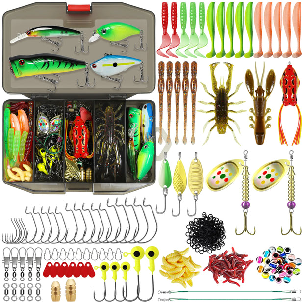 TRUSCEND Widely Used Fishing Lures Kit Fishing Sinkers Weights Worth Every Penny Selected Fishing Lure & Tackle Kit for Freshwater Fishing Premium Starter Fishing Gear Set Perfect Fishing Gifts