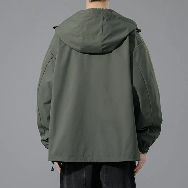 Men's Windproof Waterproof Hooded Jacket for Outdoors