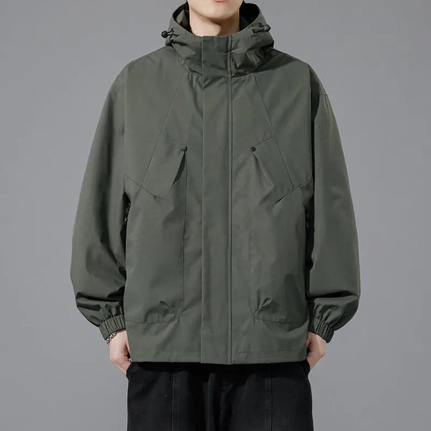 Men's Windproof Waterproof Hooded Jacket for Outdoors