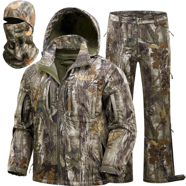 NEW VIEW Camo Hunting Clothes for Men Winter Warm Hunting Jacket and PantsFleece Lined Hunting Suit for Deer Duck Bow Hunts