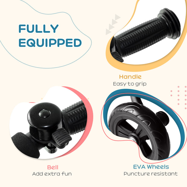 3-Wheel Indoor Outdoor Toddler Tricycle With Bell For Recreation Ride-On Black Com