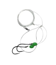 Generic 5 Pack High Low rig High Carbon Steel Octopus 2/0 Hooks Berkley 40lb Surf or Deep Drop Salt Water hi Low rigs Boat hi lo rigs Made in USA (2/0 Green)