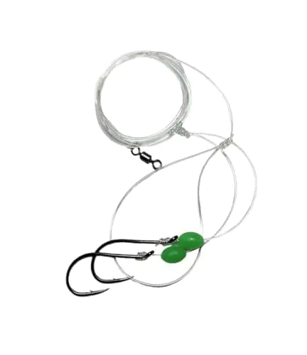 Generic 5 Pack High Low rig High Carbon Steel Octopus 2/0 Hooks Berkley 40lb Surf or Deep Drop Salt Water hi Low rigs Boat hi lo rigs Made in USA (2/0 Green)