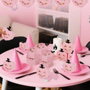 20 PcsPink Halloween Gift Boxes Pumpkin Shaped Treat Boxes Square Favor Wrapping Boxes Halloween Party Favor Supplies For Indoor Home Holiday Party Thanksgiving Decorations