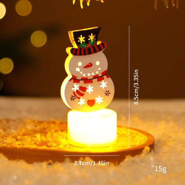 LED Electronic Candle Lights Christmas Trees Santa Claus Snowmen Creative Candles Small Night Lights Home Decorative Ornaments
