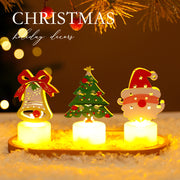 LED Electronic Candle Lights Christmas Trees Santa Claus Snowmen Creative Candles Small Night Lights Home Decorative Ornaments