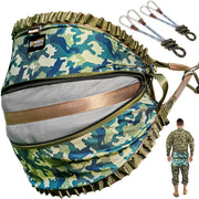 BJOSSTY Lightweight Saddle Hunting Comfortable Hammock Hunting Saddle Adjustable Camo Tree Saddle Hunting Kit with 304 Stainless Steel Buckles Includes Climbing-Grade Bridge (Jungle Camouflage)