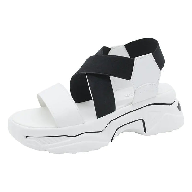 Color-blocking Crossover Beach Sandals for Outdoors