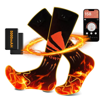 Heated SocksHeated Socks for Men Women5000mAh Rechargeable Washable Socks with 4 Modes APP Control Battery Powered Foot Warmer Socks for Winter Outdoors Fishing Skiing Camping Hiking (Large)