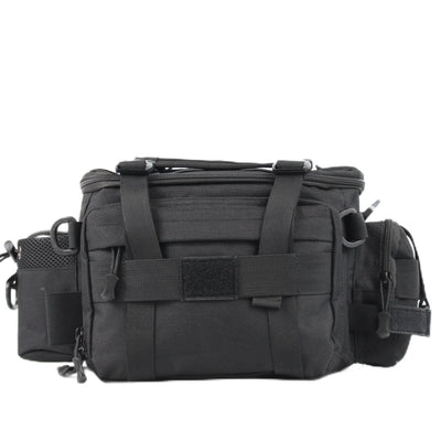 GGYCOB Sling Fishing Tackle Bag Outdoor Fishing Tackle Storage Pack Water-Resistant Fishing Waist Bag Cross Body Fly Fishing Sling Pack 1000D Nylon (black)