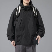 Men's Windproof Waterproof Hooded Jacket for Outdoors