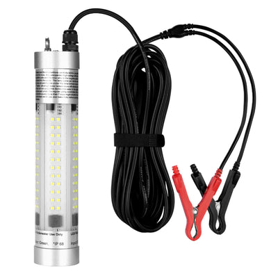Underwater Fishing Light 3500~38000lm 30W 80W 150W 300W 12V 24V LED Submersible Light Attractants for Docks Boats Kayaks IP68 Rated for Fresh & Salt Water (80W 9600lm White Light 26ft cable)