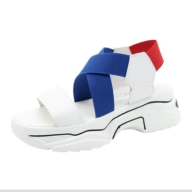 Color-blocking Crossover Beach Sandals for Outdoors